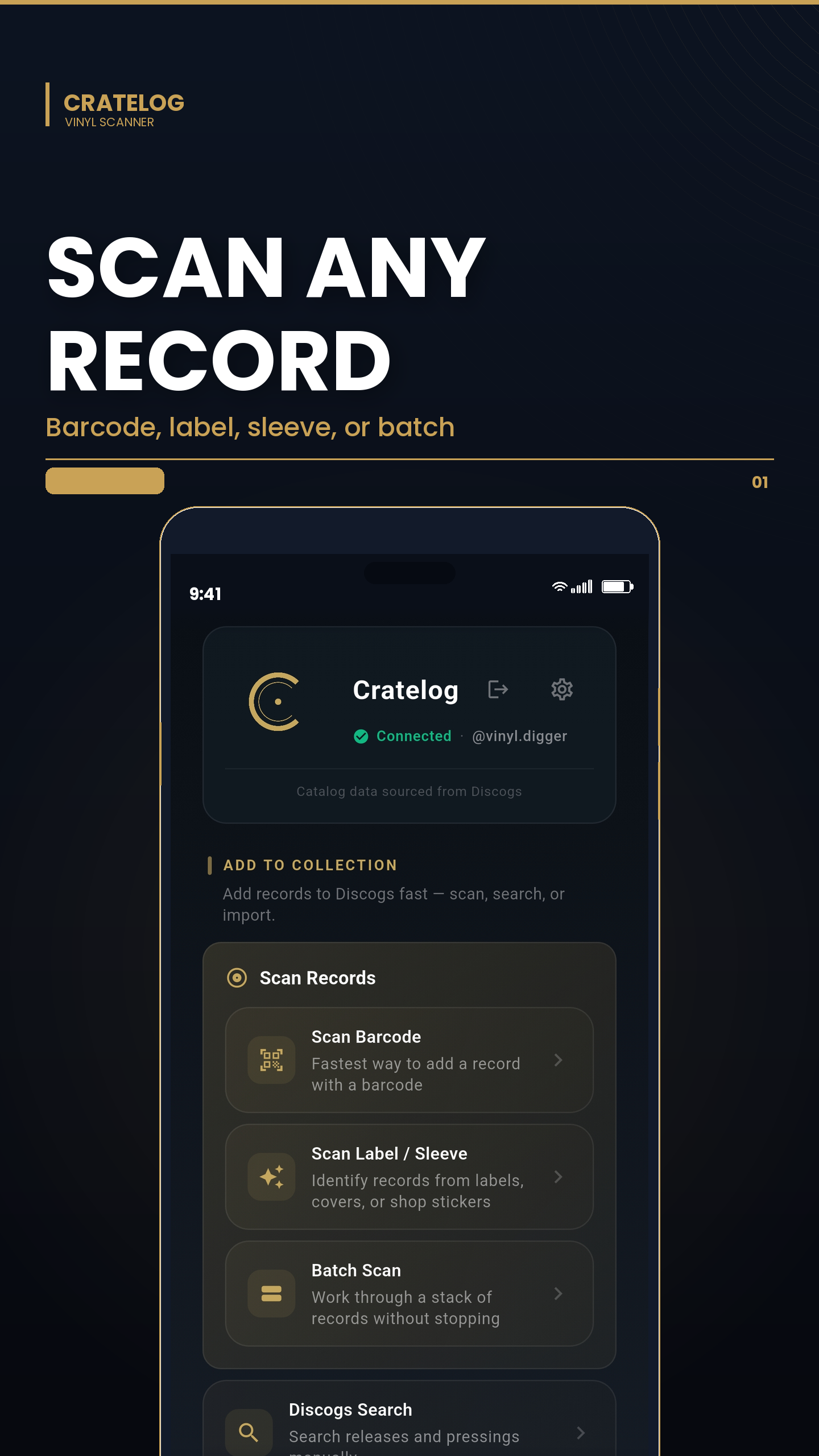 Barcode scanning screen