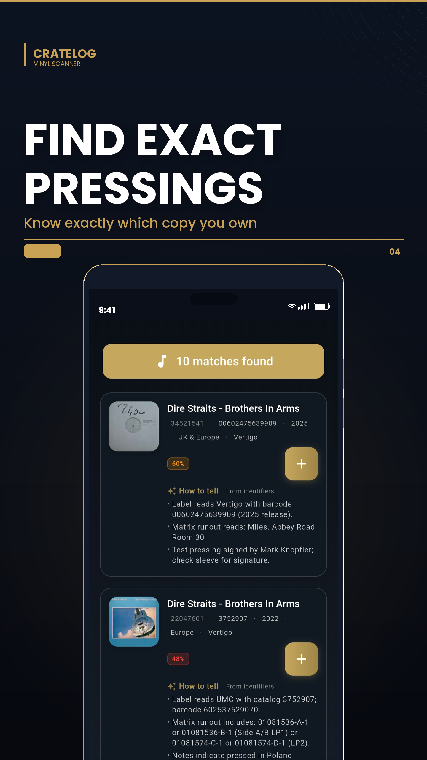Pressing details screen